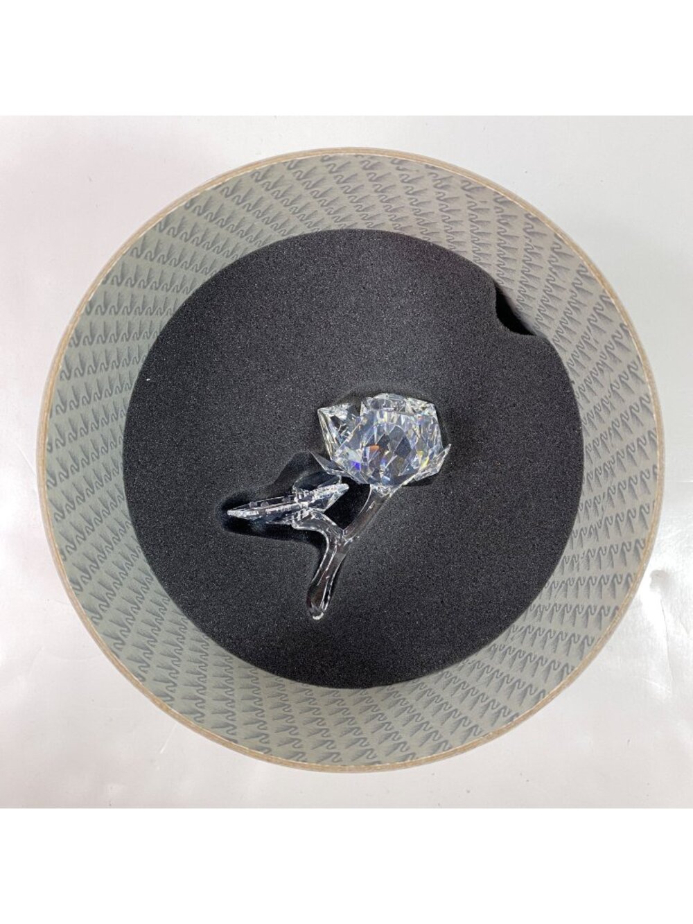 Swarovski Silver Crystal Rose Figurine With Original Box